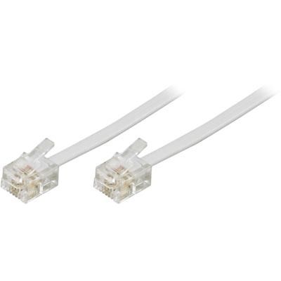 DELTACO Modular Cable | RJ-11 - RJ-11 | Patch flat | 5m | White